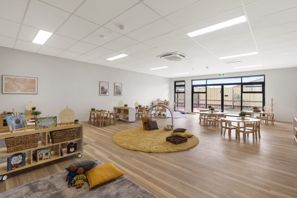 Modern and well-equipped classroom at MindChamps Melton, featuring engaging activities, arts and crafts, and spacious learning areas for children.